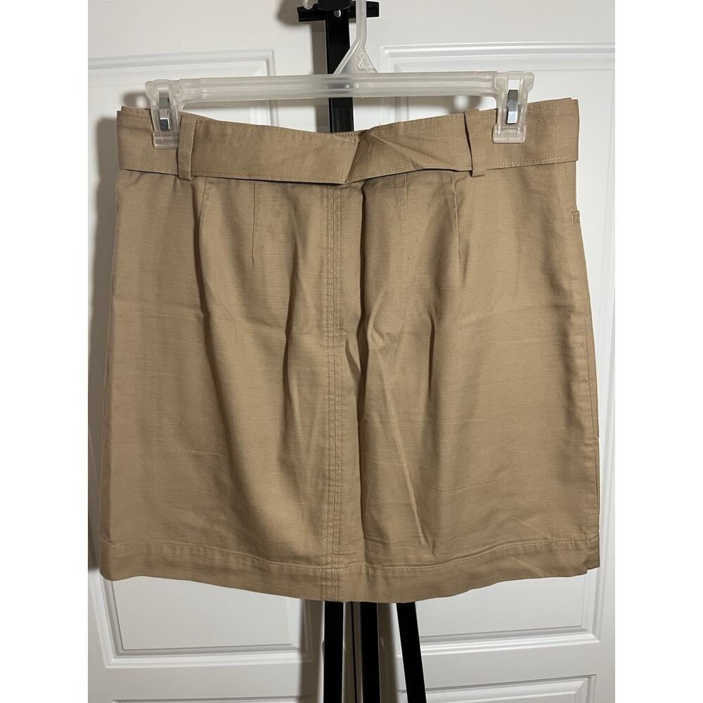 Loft Outlet Button Front Skirt With Belt Tan Size 6 - Picture 2 of 5